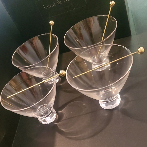 Lumi and Numi glass martini stemless gorgeous set - Picture 2 of 10